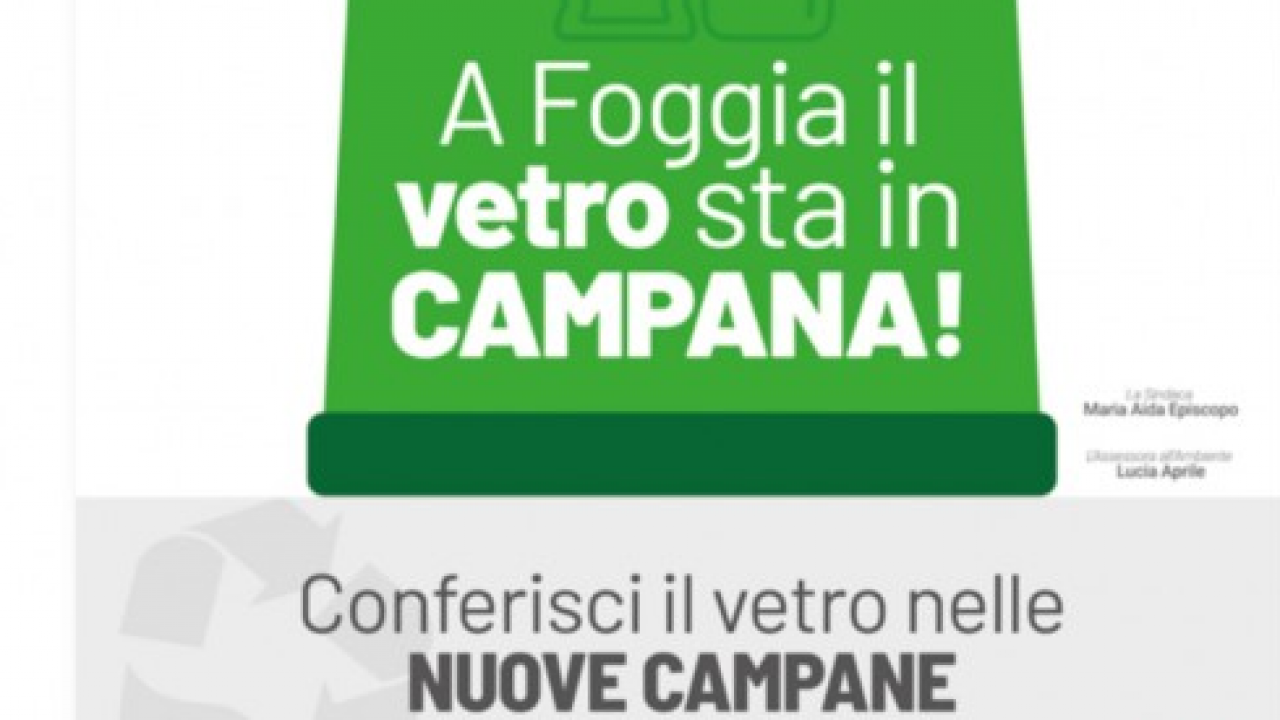 Riciclo del vetro, bando per la città di Foggia